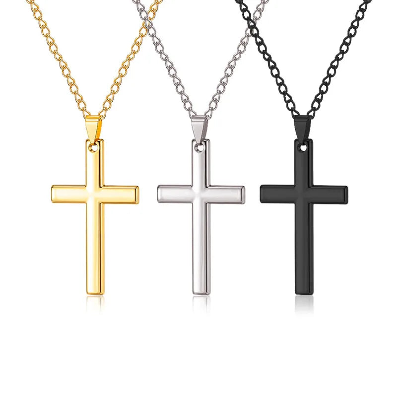 Collar con dije de cruz para hombre en aleación, estilo retro - imagen 2