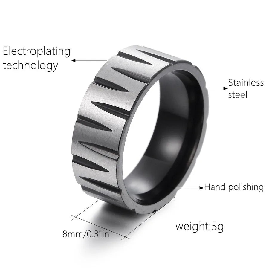 Anillos de acero 304 con baño de oro 18K y diseño geométrico - imagen 5