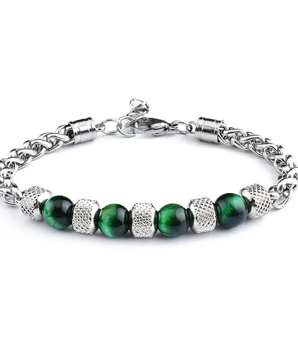 Pulsera de acero de titanio para hombre con diseño geométrico pulido - imagen 7