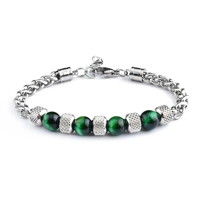 Pulsera de acero de titanio para hombre con diseño geométrico pulido - imagen 7