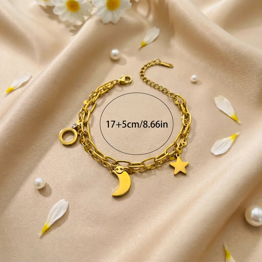Pulsera hecha a mano con baño de oro 18K y diseño geométrico, estilo IG - imagen 3