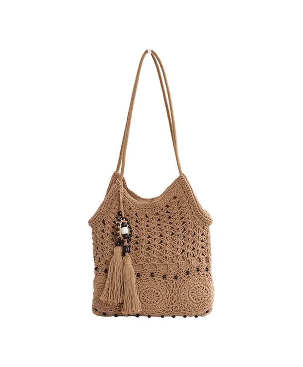 Bolso de paja calado en algodón para mujer, ideal para primavera - imagen 5