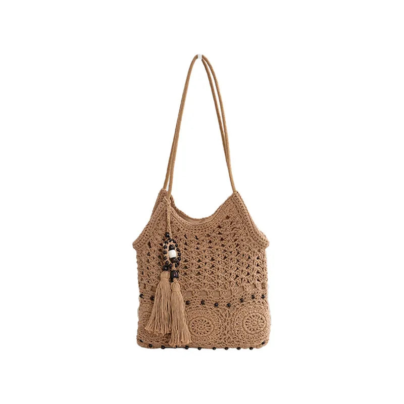 Bolso de paja calado en algodón para mujer, ideal para primavera - imagen 5