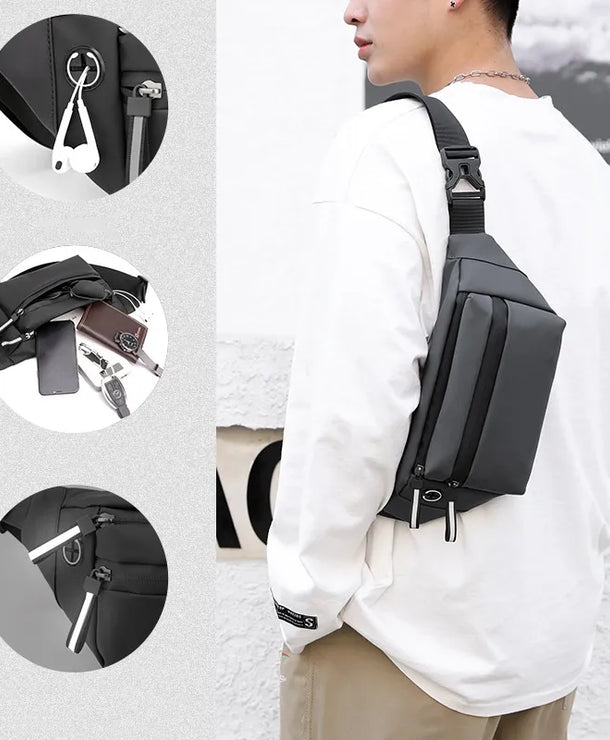Riñonera impermeable de tela Oxford para hombre, estilo deportivo - imagen 2