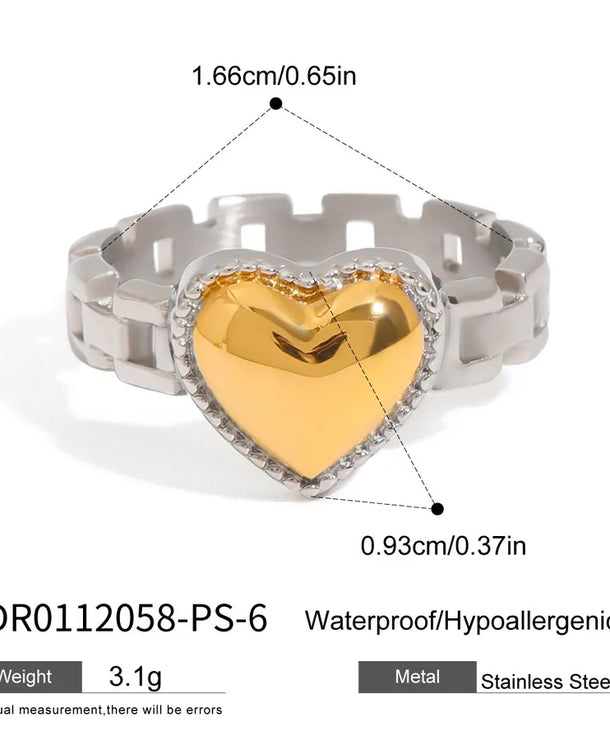Anillo de acero inoxidable con diseño geométrico, estilo sencillo - imagen 16