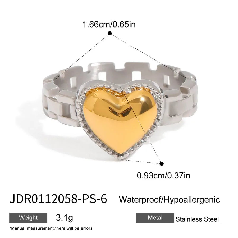 Anillo de acero inoxidable con diseño geométrico, estilo sencillo - imagen 16