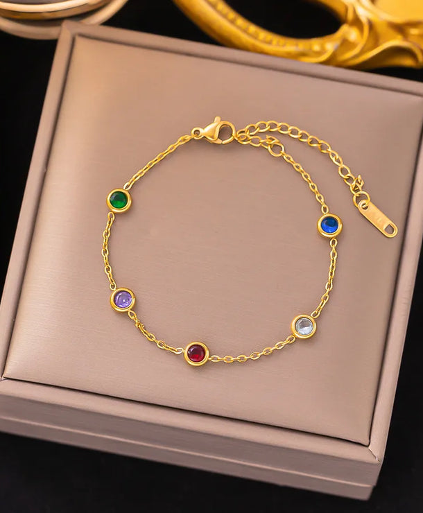 Pulsera de corazones con cadena cubana en acero 304 y baño de oro 18K - imagen 32