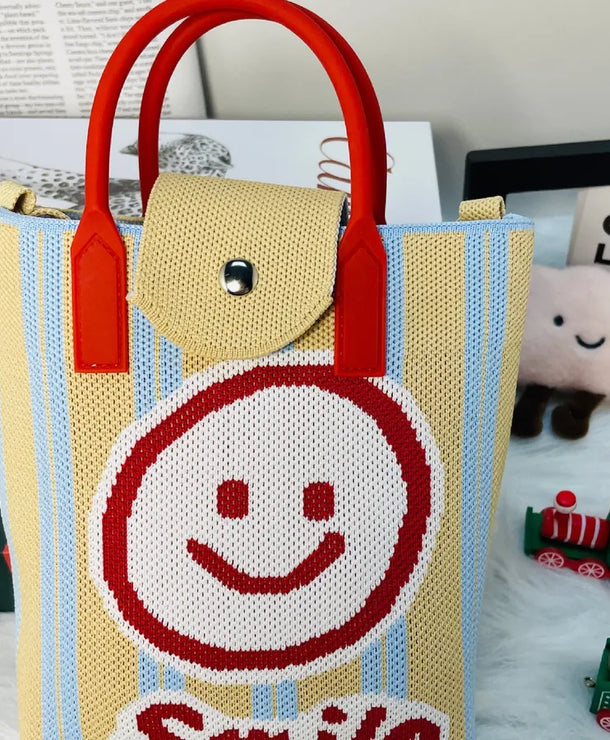 Bolso cruzado tejido con estampado de letras y flores para mujer - imagen 15