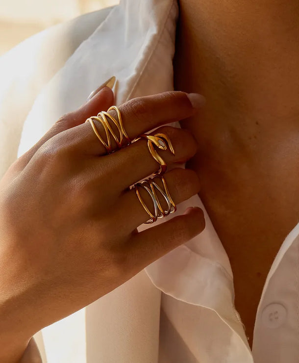Anillos ajustables de acero inoxidable 316 con diseño de serpiente - imagen 3
