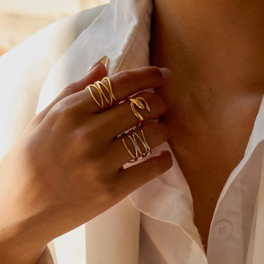 Anillos ajustables de acero inoxidable 316 con diseño de serpiente - imagen 3