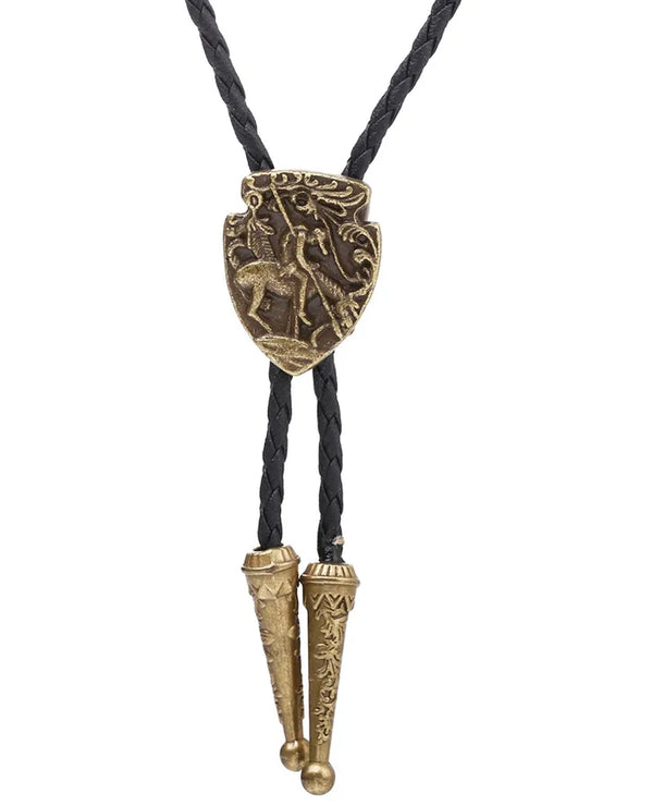 Corbata bolo de aleación con cordón de piel y dijes de estrella y calavera - imagen 49