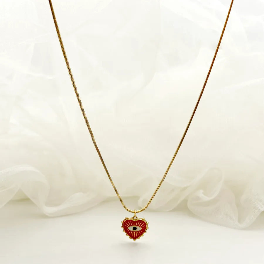Collar con dije de sol, ojo turco y corazón en acero inoxidable 304 - imagen 5