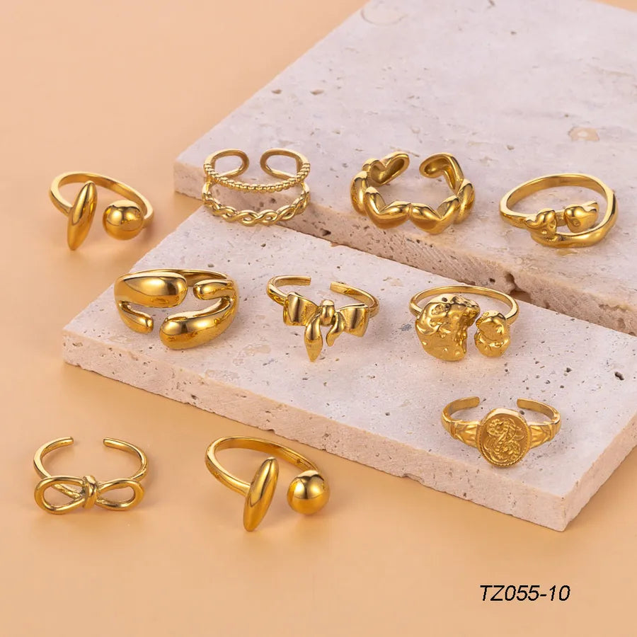 Anillo ajustable geométrico de acero de titanio para mujer - imagen 5