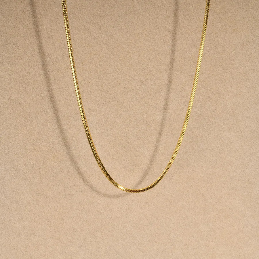 Collar de cadena serpiente de acero 201 con baño dorado para mujer - imagen 10