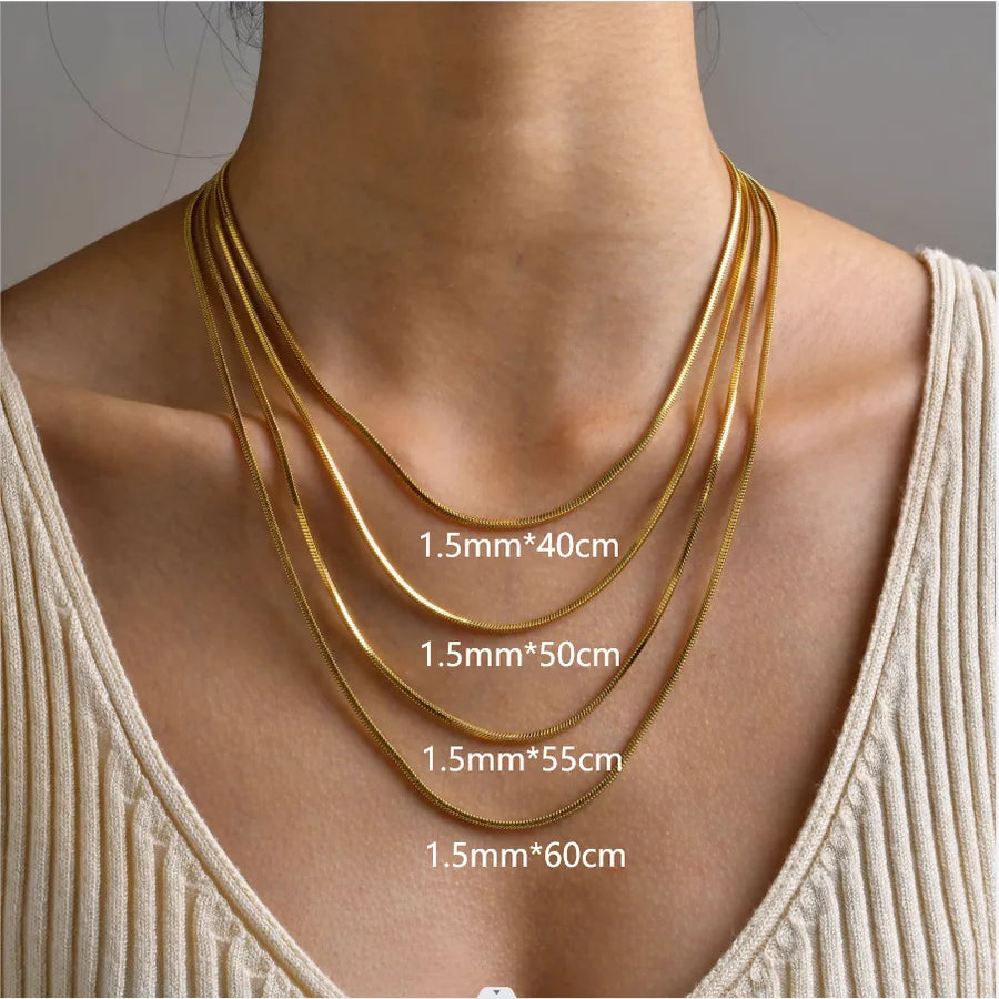 Collar de cadena serpiente de acero 201 con baño dorado para mujer - imagen 2
