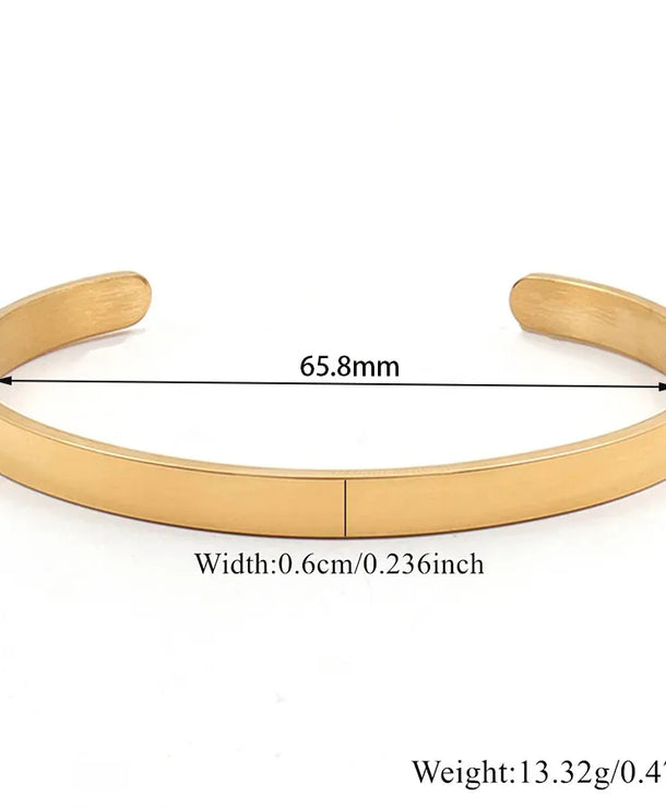 Brazalete de acero inoxidable 304 para hombre con diseño en forma de C - imagen 10