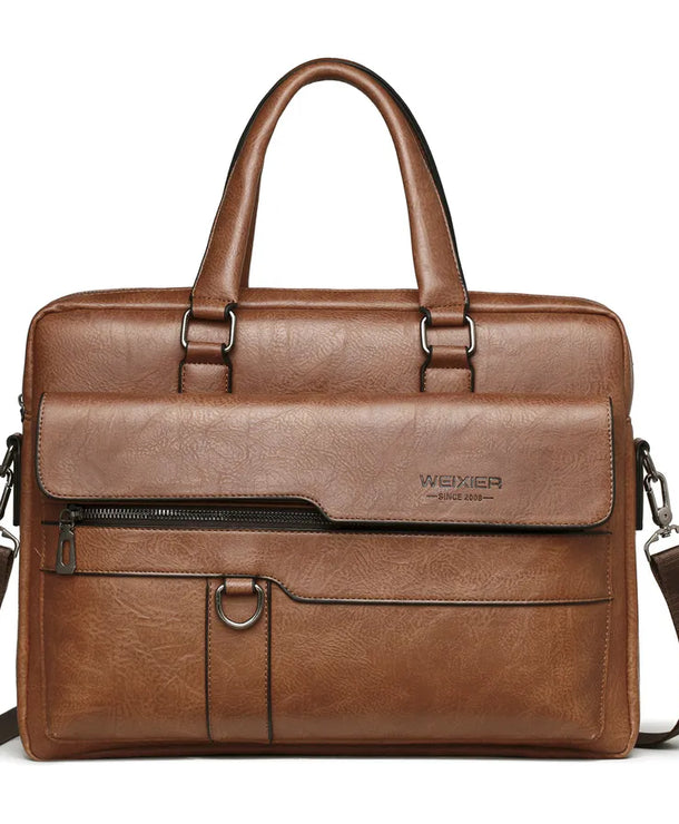 Bolso de mano de piel sintética para caballero, estilo business vintage - imagen 5