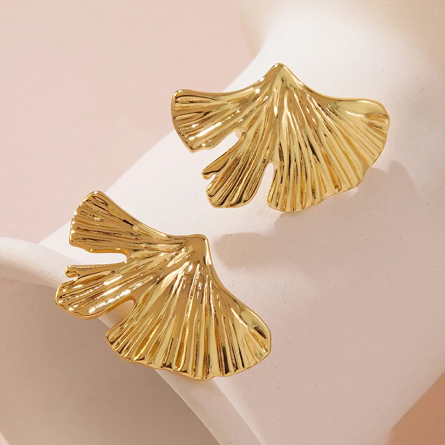 Aretes de botón de acero inoxidable 304 con diseño floral streetwear - imagen 42