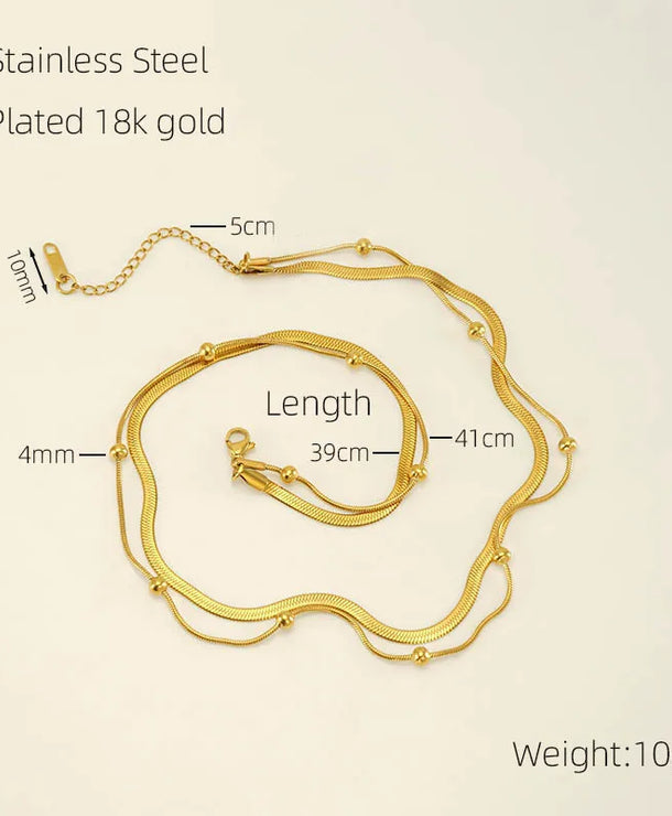 Collar de capas con baño de oro 18K para mujer en acero inoxidable 304 - imagen 6