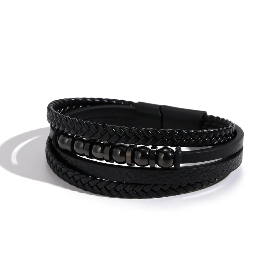 Brazalete geométrico para hombre en acero 201 con baño dorado - imagen 4