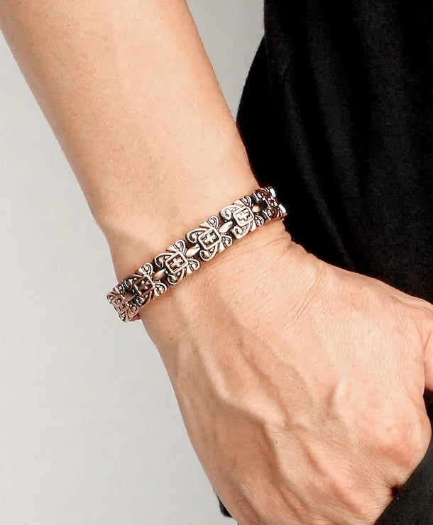 Pulsera magnética de cobre rojo con cruz, estilo vintage - imagen 4
