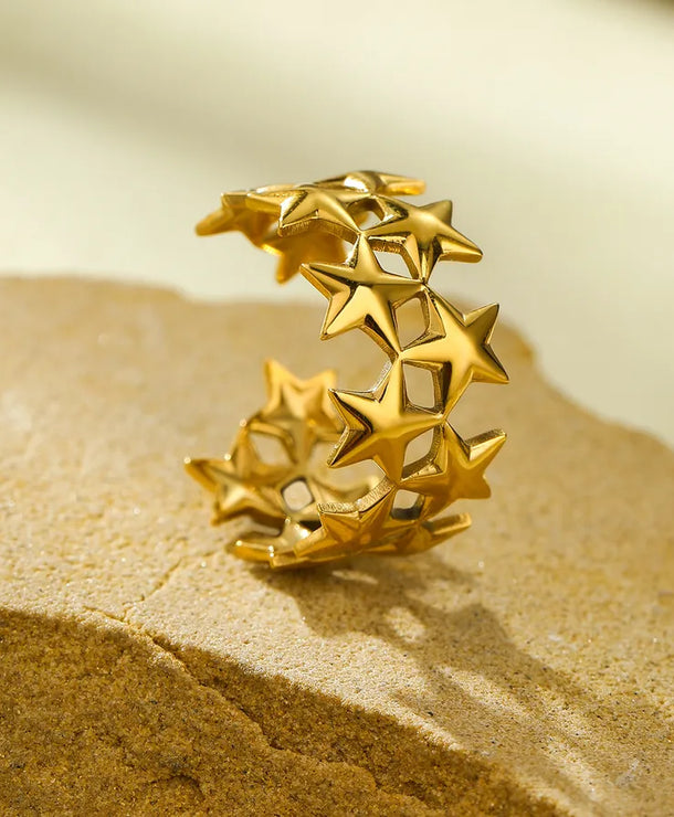 Anillo ajustable de acero inoxidable 304 en color liso, estilo IG - imagen 2