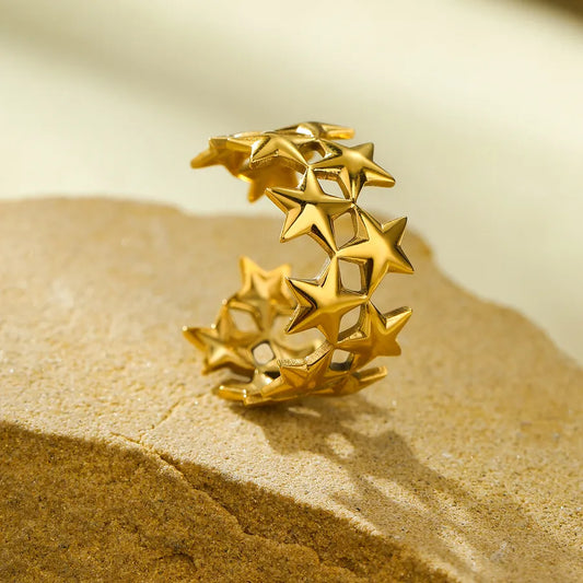 Anillo ajustable de acero inoxidable 304 en color liso, estilo IG - imagen 2