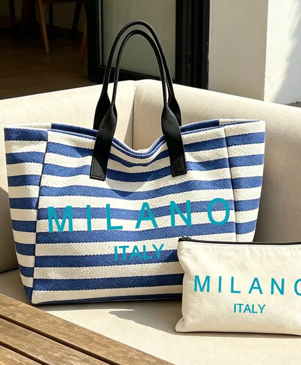 Cosmetiquera de poliéster con estampado de letras, portátil y unisex - imagen 3