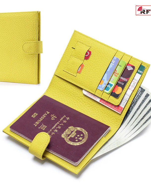 Portapasaportes de piel genuina para mujer con protección RFID - imagen 19