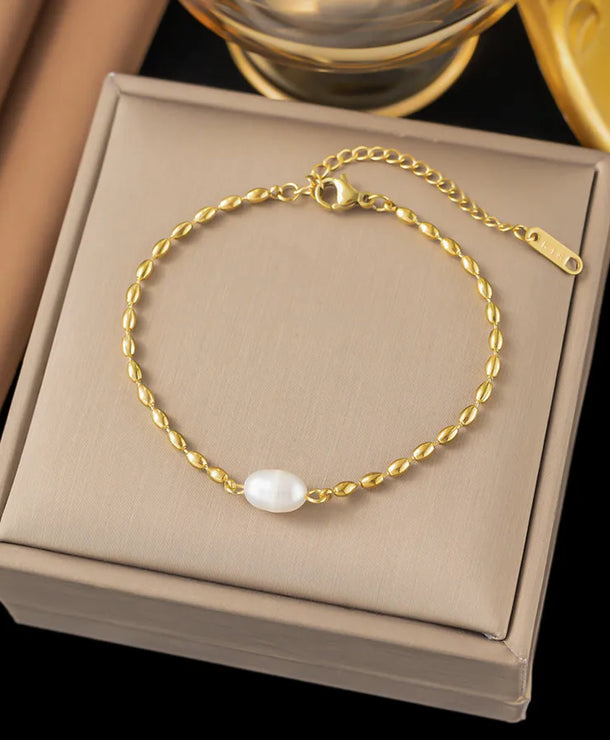 Pulsera de corazones con cadena cubana en acero 304 y baño de oro 18K - imagen 31