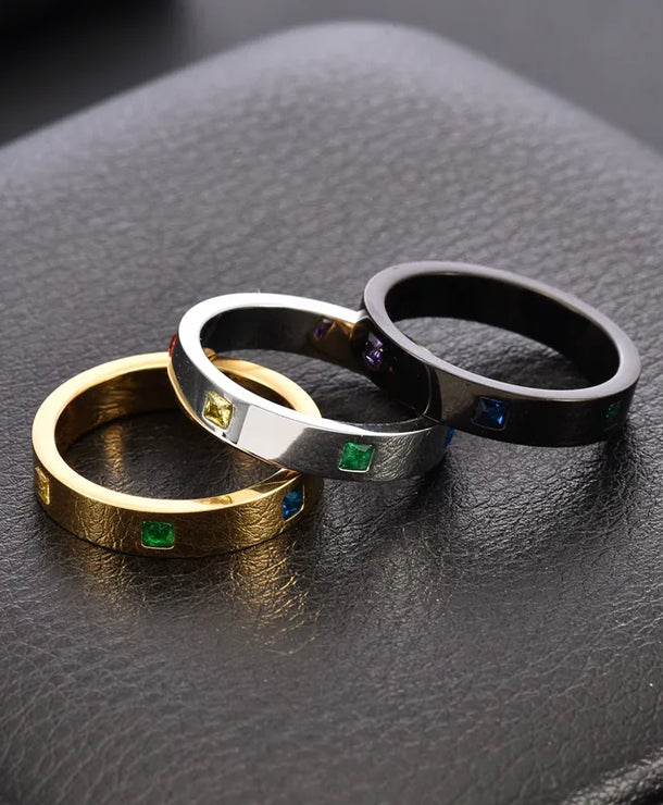 Anillo de acero 304 con baño de oro 18K y diseño de fruta para mujer - imagen 7