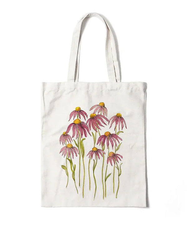 Bolso de lona con estampado de flores para mujer, diseño abierto - imagen 9