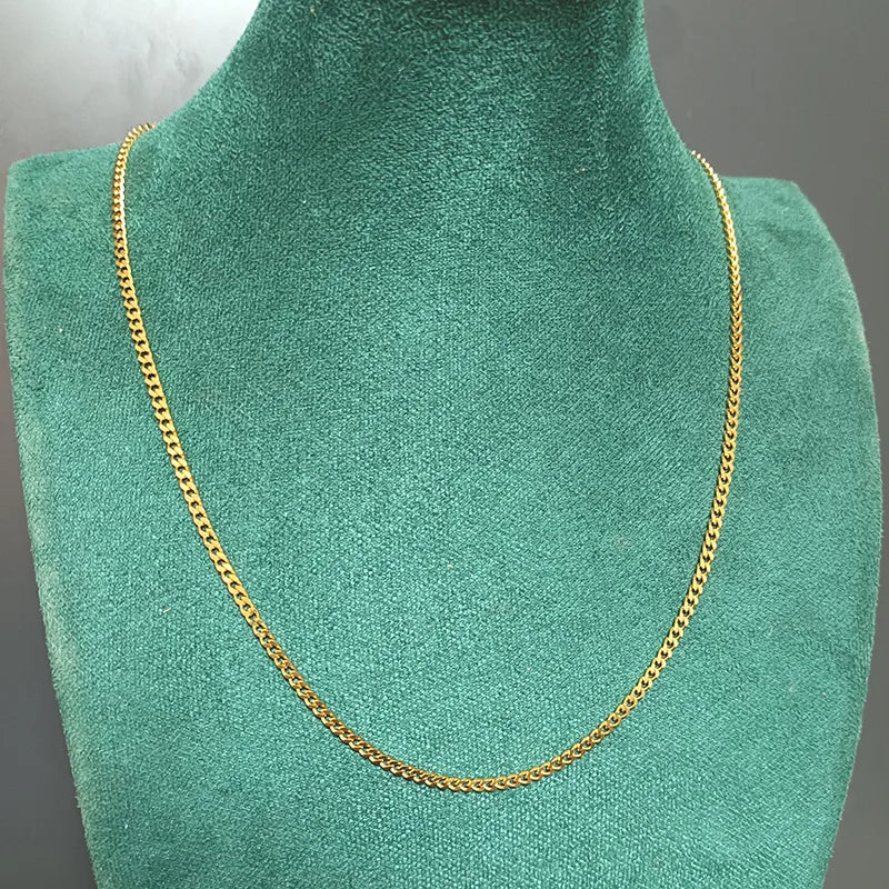 Collar de acero de titanio con baño de oro 18K, estilo minimalista unisex - imagen 6