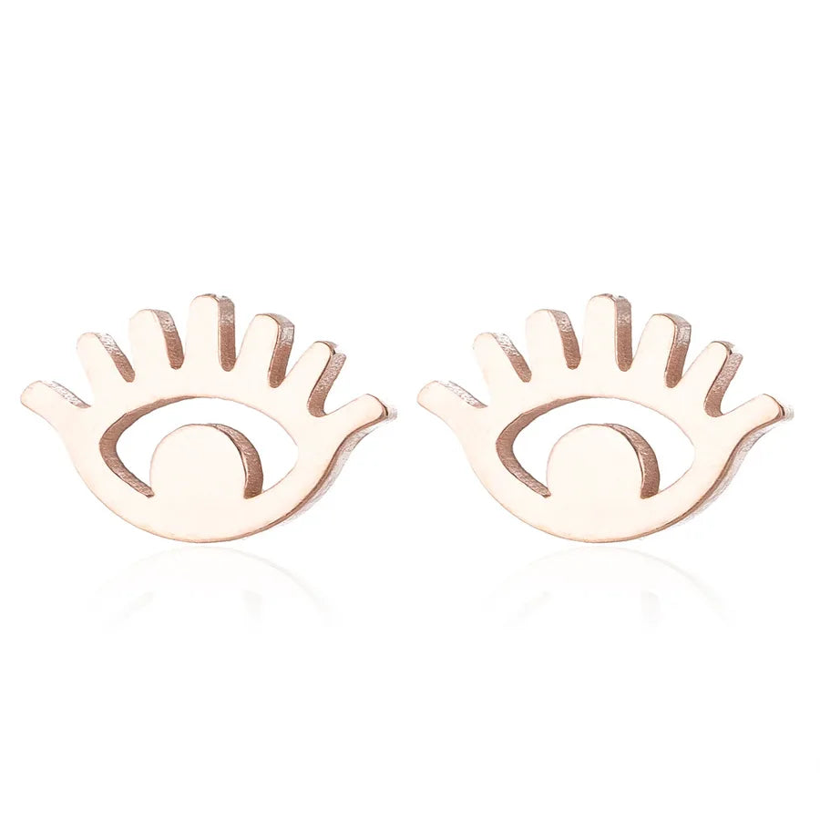 Aretes de botón de acero inoxidable 304 con diseño de ojo turco - imagen 9