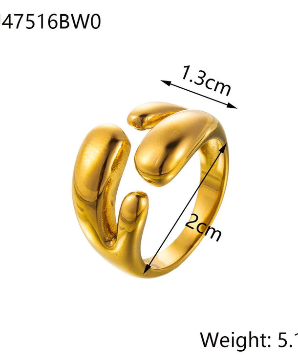 Anillo ajustable geométrico de acero de titanio para mujer - imagen 7