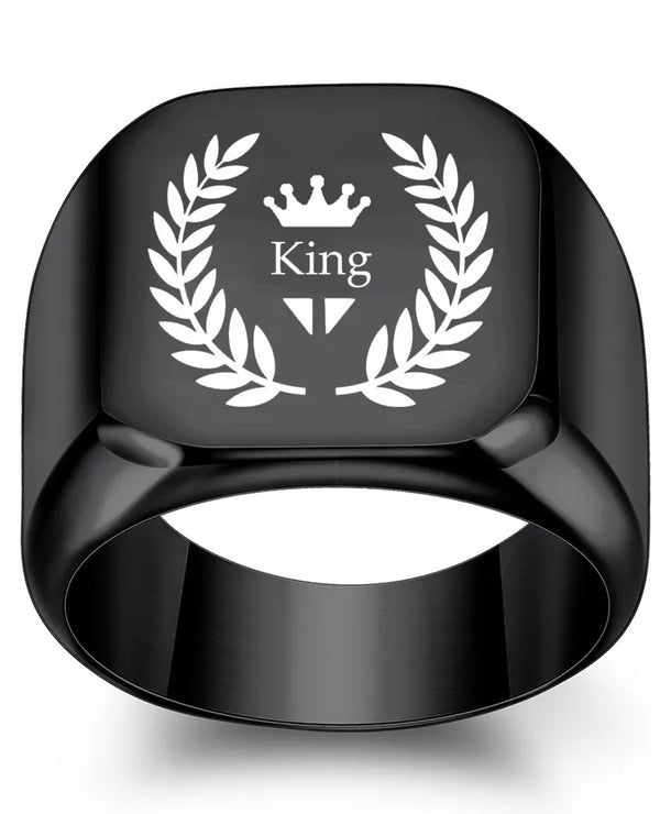 Anillos de acero de titanio para hombre en color liso, hip-hop - imagen 8