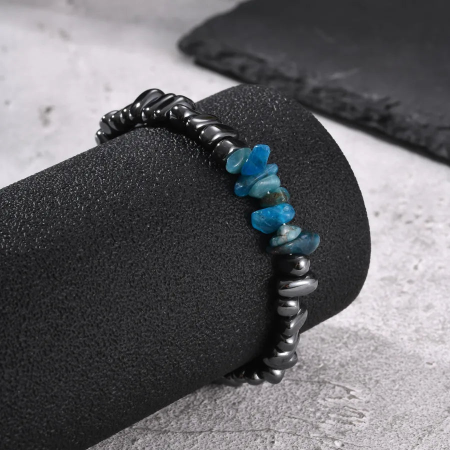 Pulsera de cuentas de hematita con acero inoxidable para hombre - imagen 4