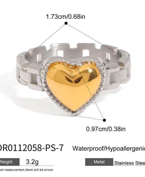 Anillo de acero inoxidable con diseño geométrico, estilo sencillo - imagen 15