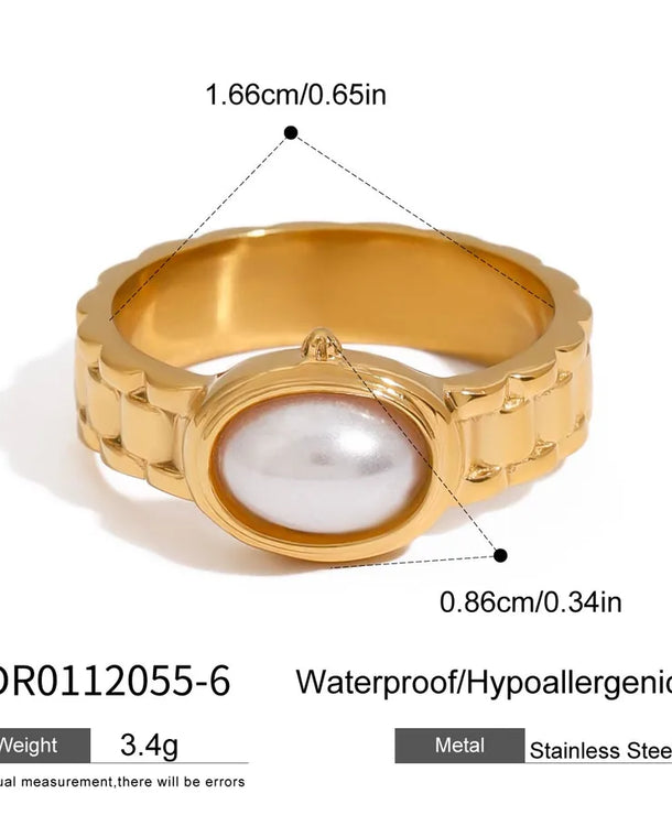 Anillo de acero inoxidable con diseño geométrico, estilo sencillo - imagen 20
