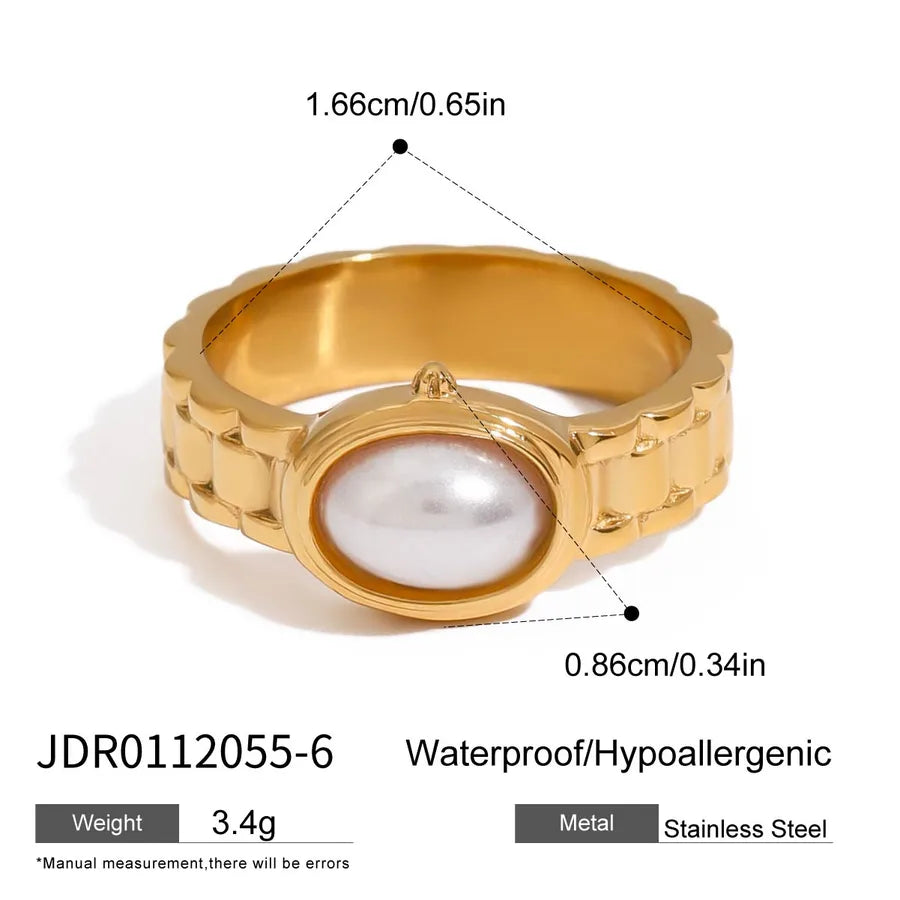 Anillo de acero inoxidable con diseño geométrico, estilo sencillo - imagen 20
