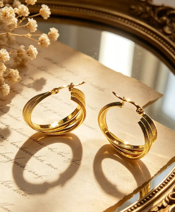 Aretes de acero inoxidable 304 con diseño en forma de C para mujer - imagen 5