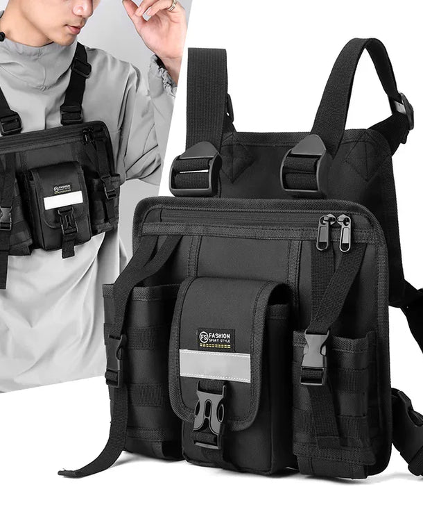 Riñonera de nylon para hombre con estilo deportivo para senderismo