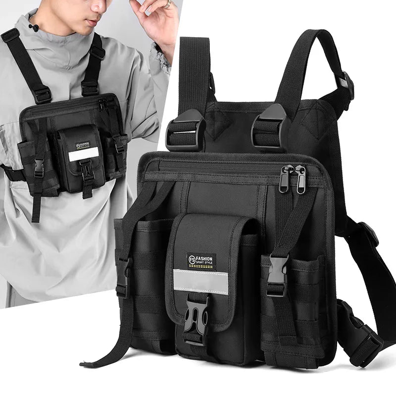 Riñonera de nylon para hombre con estilo deportivo para senderismo