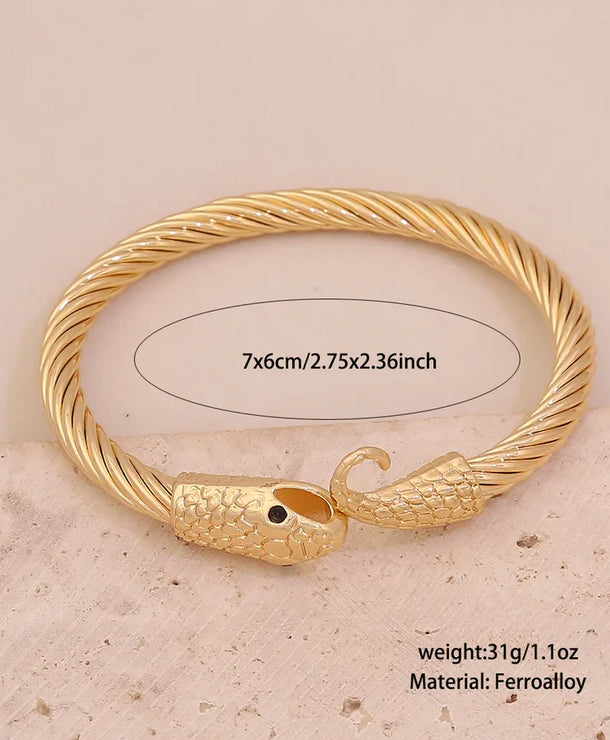 Brazaletes de aleación con diseño de serpiente, estilo elegante - imagen 8