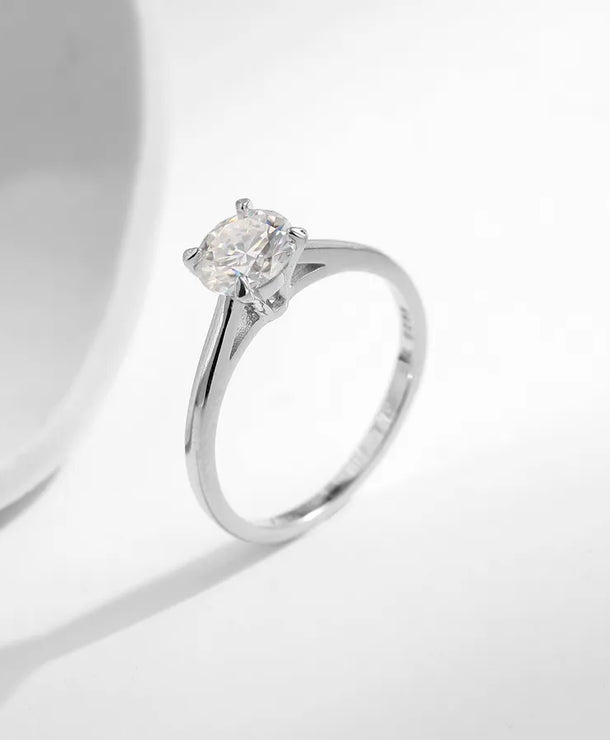 Anillos de plata esterlina 925 con moissanita y diseño redondo - imagen 4
