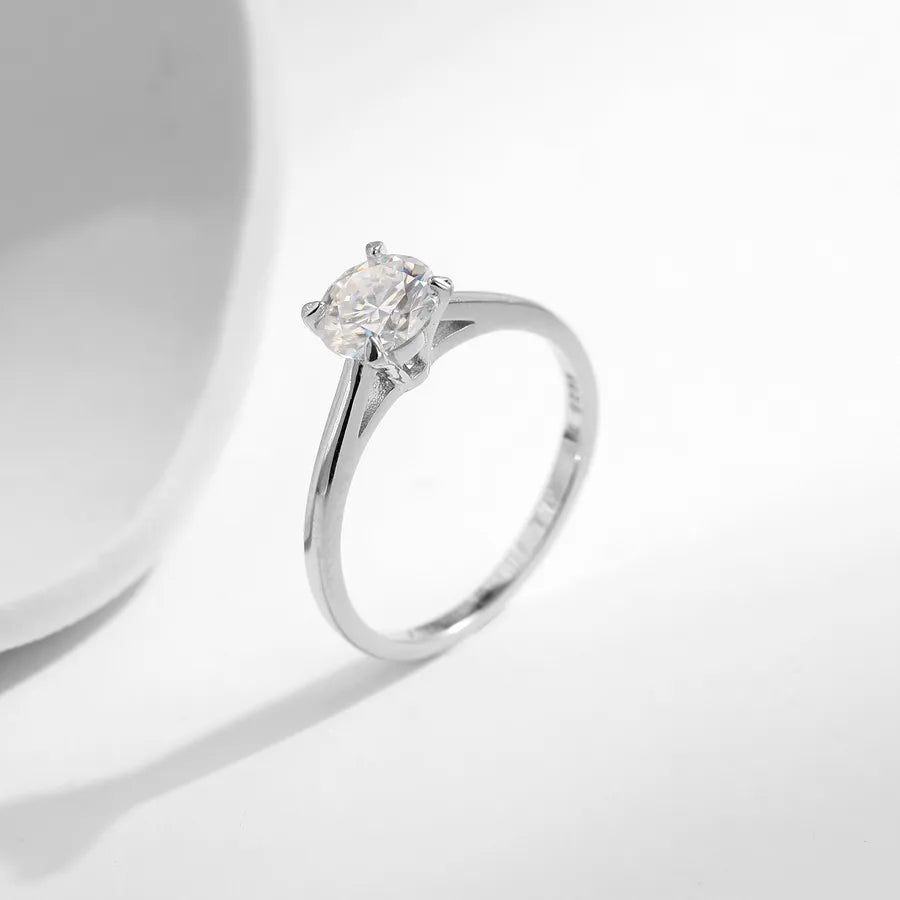 Anillos de plata esterlina 925 con moissanita y diseño redondo - imagen 4