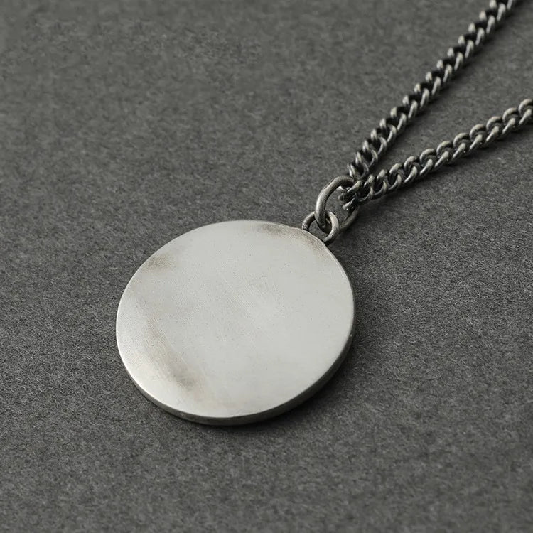 Collar de sol, luna y nubes estilo vintage chapado en plata - imagen 4