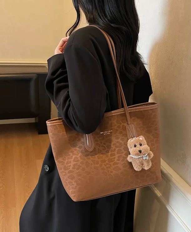 Bolso tote de piel sintética con estampado de leopardo y gran capacidad - imagen 14