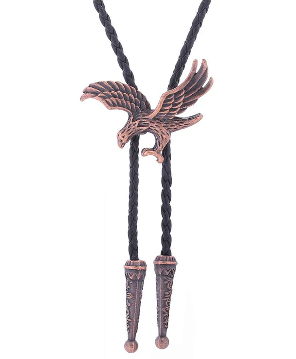 Corbata bolo de aleación con cordón de piel y dijes de estrella y calavera - imagen 36