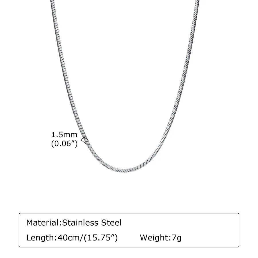 Collar de cadena serpiente de acero 201 con baño dorado para mujer - imagen 8
